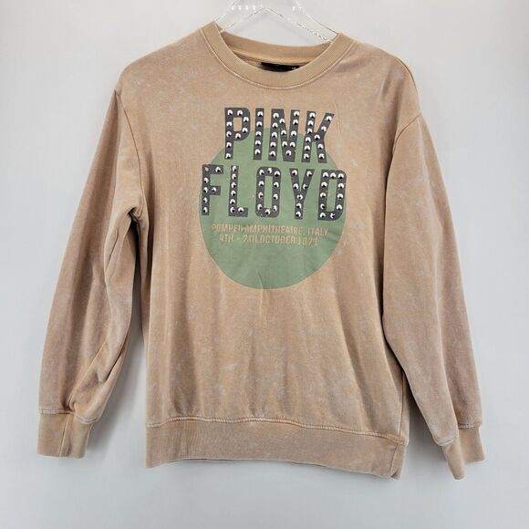 Pink Floyd Tops - Pink Floyd Reproduction Sweatshirt Womens Small Oversized Neutral Pink Studded